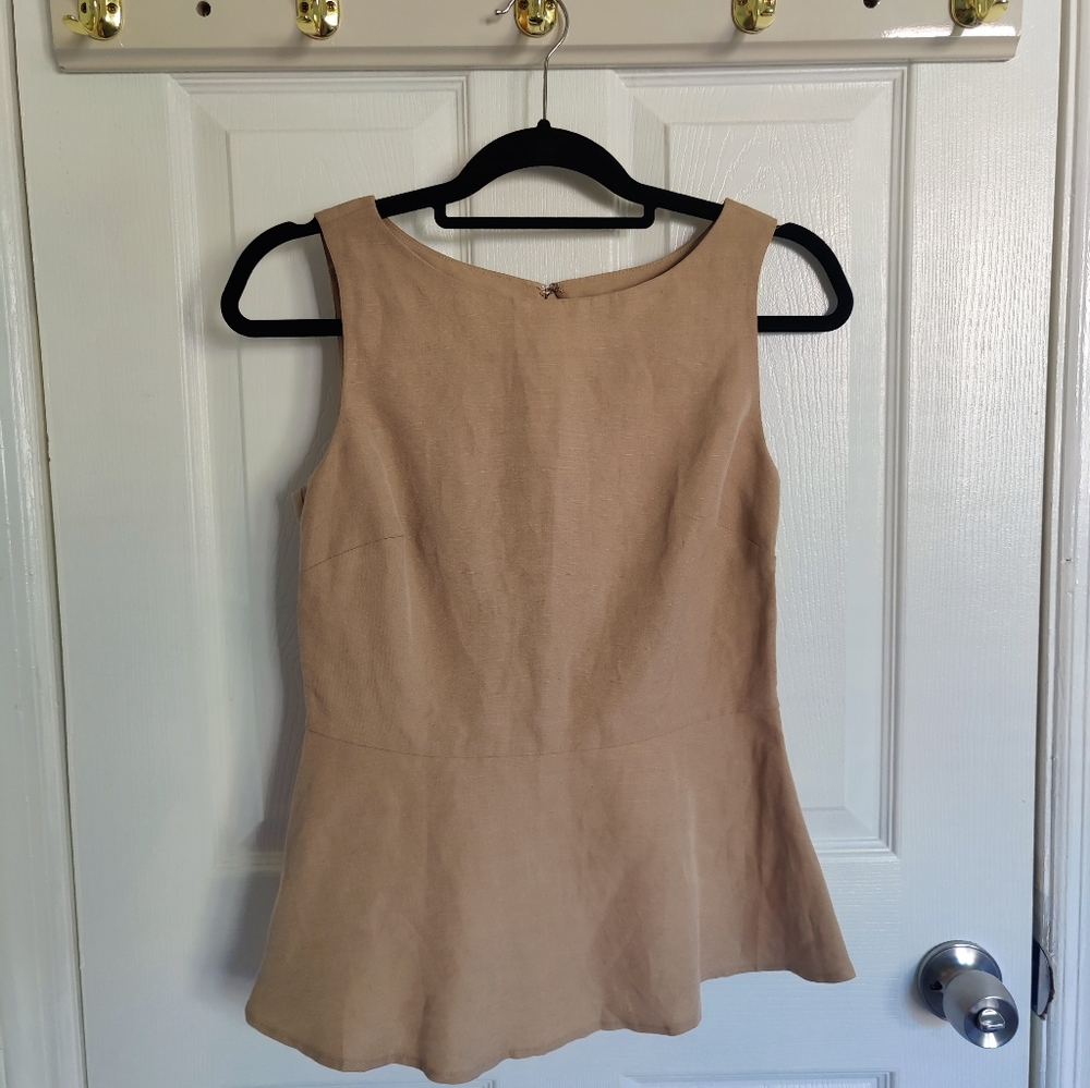 Banana republic tan peplum top